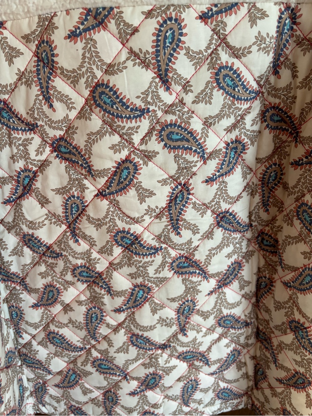 Oversized Floral Print Contrast Cotton Jacket. Medium. - Picture 8 of 12